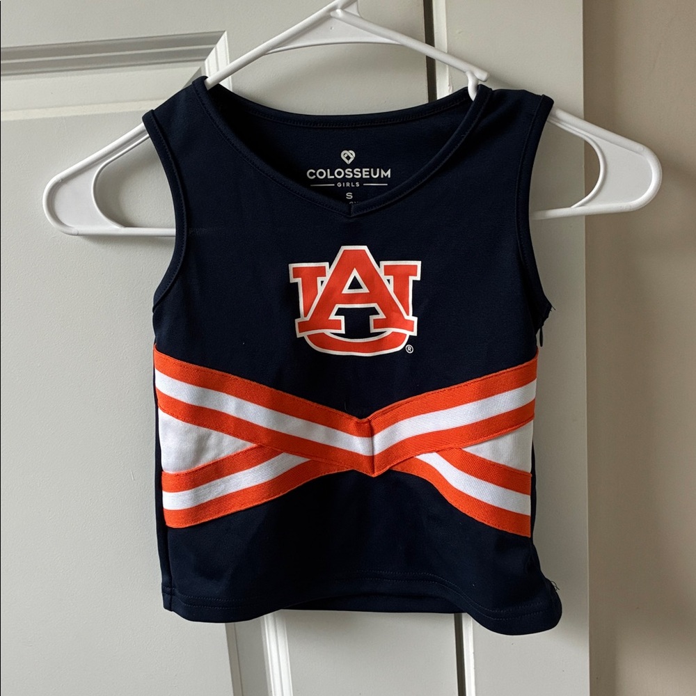 Colosseum Navy and Orange Auburn cheer uniform